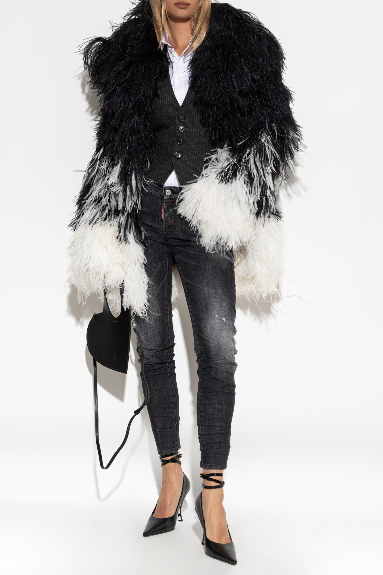 【送料&関税込】Dsquared2 Faux Fur Coat DSQUARED2 double-breasted faux-fur Coat | Neutrals | FARFETCH